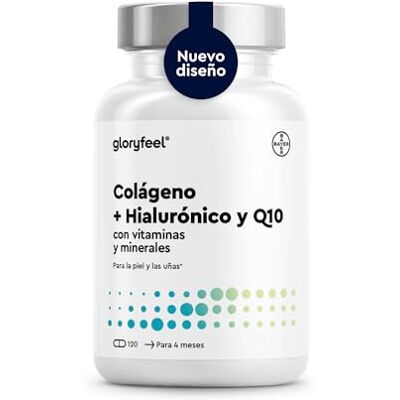 Gloryfeel Colagénio com Magnésio e Ácido hialurónico + Q10, 120 Cápsulas Com Zinco, Vitaminas A, C, D3 e B12 Colagénio marinho hidrolisado Articulações fortes, pele macia e energia Gloryfeel Colagénio com Magnésio e Ácido hialurónico + Q10, 120 Cápsulas Com Zinco, Vitaminas A, C, D3 e B12 Colagénio marinho hidrolisado Articulações fortes, pele macia e energia