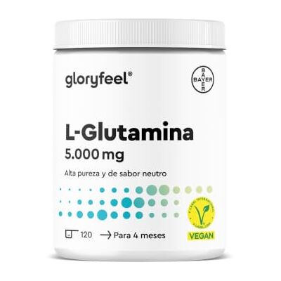 Gloryfeel L-Glutamina em pó 600g 120 Doses L glutamina pura, sem sabor e ultra-fina, 100% glutamina micronizada, altamente dosada, vegana, sem glúten nem aditivos testada em laboratório Gloryfeel L-Glutamina em pó 600g 120 Doses L glutamina pura, sem sabor e ultra-fina, 100% glutamina micronizada, altamente dosada, vegana, sem glúten nem aditivos testada em laboratório