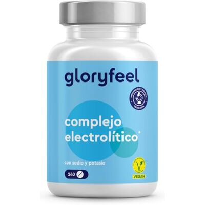 Gloryfeel Eletrólitos sem açúcar 2,100 mg 240 comprimidos com sais minerais: Magnésio, potássio, sódio, cálcio e cloreto para o equilíbrio de eletrólitos e função muscular* Vegan e sem aditivos Gloryfeel Eletrólitos sem açúcar 2,100 mg 240 comprimidos com sais minerais: Magnésio, potássio, sódio, cálcio e cloreto para o equilíbrio de eletrólitos e função muscular* Vegan e sem aditivos