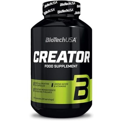 BioTechUSA CreaTor Variedade de fórmulas de creatina com aminoácidos 11 princípios ativos diferentes Com creatina monohidrato e piruvato de creatina Com vitamina B6 120 cápsulas BioTechUSA CreaTor Variedade de fórmulas de creatina com aminoácidos 11 princípios ativos diferentes Com creatina monohidrato e piruvato de creatina Com vitamina B6 120 cápsulas
