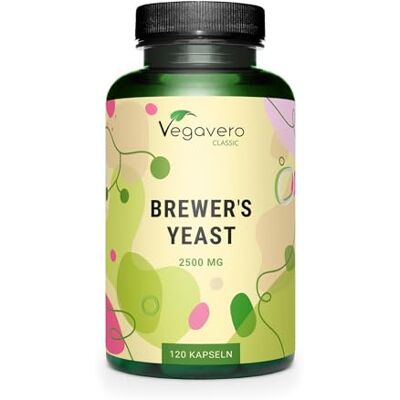 Vegavero Levedura de cerveja 100% pura ativa, com vitamina B 2500 mg Fortalece a pele, unhas e cabelo, melhor digestão e saúde intestinal, analisado em laboratório, vegano e sem aditivos, ® Vegavero Levedura de cerveja 100% pura ativa, com vitamina B 2500 mg Fortalece a pele, unhas e cabelo, melhor digestão e saúde intestinal, analisado em laboratório, vegano e sem aditivos, ®
