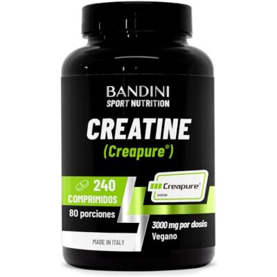 BANDINI ® Creatine CREAPURE® Monohidrato 240 comprimidos suplemento para treino, desporto, ginásio e pré-treino, 100% vegano, base de creatina monohidrato para ATP e recuperação Suplemento para Entrenamiento, Deporte, Gimnasio y Pre-Entrenamiento 100% V BANDINI ® Creatine CREAPURE® Monohidrato 240 comprimidos suplemento para treino, desporto, ginásio e pré-treino, 100% vegano, base de creatina monohidrato para ATP e recuperação Suplemento para Entrenamiento, Deporte, Gimnasio y Pre-Entrenamiento 100% V
