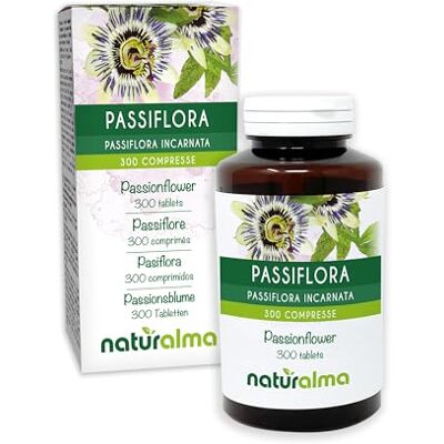 Naturalma Passiflora (Passiflora incarnata) erva com flores 150 g 300 comprimidos Suplemento alimentar Natural e Vegano Naturalma Passiflora (Passiflora incarnata) erva com flores 150 g 300 comprimidos Suplemento alimentar Natural e Vegano