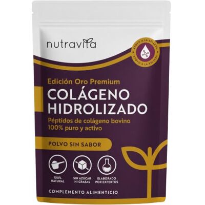 Nutravita Colágeno hidrolizado em pó 300 g 30 Porções colagénio Peptidos, sem sabor Collagen Peptides tipo 1 Nutravita Colágeno hidrolizado em pó 300 g 30 Porções colagénio Peptidos, sem sabor Collagen Peptides tipo 1