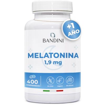 BANDINI ® Melatonina Pura 1,9 mg 400 Comprimidos Veganos Mais de 1 Ano de Fornecimento Indutor do Sono Natural Fácil de Engolir, Suplemento para um Melhor Descanso, Forte para Dormir Inductor del Sueño Natural Fácil de Tragar, Suplemento para un Mejor D BANDINI ® Melatonina Pura 1,9 mg 400 Comprimidos Veganos Mais de 1 Ano de Fornecimento Indutor do Sono Natural Fácil de Engolir, Suplemento para um Melhor Descanso, Forte para Dormir Inductor del Sueño Natural Fácil de Tragar, Suplemento para un Mejor D