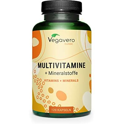 Vegavero Multivitaminas Vegano Natural O ÚNICO SEM ADITIVOS 12 Vitaminas + 5 Minerais Para Homem e Mulher 120 Cápsulas Vitamina para o Cansaço + Sistema Imunitário + Energia Vegavero Multivitaminas Vegano Natural O ÚNICO SEM ADITIVOS 12 Vitaminas + 5 Minerais Para Homem e Mulher 120 Cápsulas Vitamina para o Cansaço + Sistema Imunitário + Energia