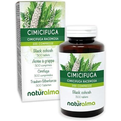 Naturalma Cimífuga (Cimicifuga racemosa ou Actaea racemosa) rizomas 150 g 300 comprimidos Suplemento alimentar Natural e Vegano Naturalma Cimífuga (Cimicifuga racemosa ou Actaea racemosa) rizomas 150 g 300 comprimidos Suplemento alimentar Natural e Vegano