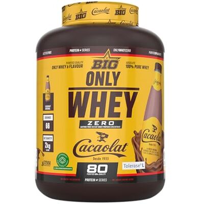 BIG Proteinas Whey Proteína em pó para desenvolvimento de massa muscular e recuperação Matéria-prima Premium Whey Protein sem lactose, sem açúcar, sem grãos (2 kg, Cacaolat) BIG Proteinas Whey Proteína em pó para desenvolvimento de massa muscular e recuperação Matéria-prima Premium Whey Protein sem lactose, sem açúcar, sem grãos (2 kg, Cacaolat)