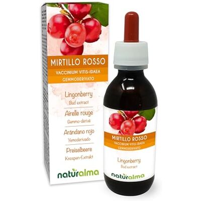 Naturalma Mirtilo (Vaccinium vitis-idaea) Yemoderivato sem álcool de gemas frescas extrato líquido gotas 120 ml complemento alimentar Vegan Naturalma Mirtilo (Vaccinium vitis-idaea) Yemoderivato sem álcool de gemas frescas extrato líquido gotas 120 ml complemento alimentar Vegan