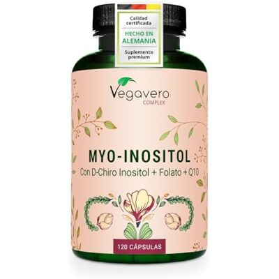 Vegavero Myo Inositol PCOS Con D-Chiro + 5-MTHF + Vitaminas OVARIOS POLIQUÍSTICO Sin Aditivos 120 Cápsulas Vegavero Myo Inositol PCOS Con D-Chiro + 5-MTHF + Vitaminas OVARIOS POLIQUÍSTICO Sin Aditivos 120 Cápsulas