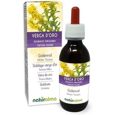 Naturalma Vara dourada (Solidago Virgaurea) erva com flores pintura mãe sem álcool natureza extrato líquido gotas 120 ml complemento alimentar Vegan Naturalma Vara dourada (Solidago Virgaurea) erva com flores pintura mãe sem álcool natureza extrato líquido gotas 120 ml complemento alimentar Vegan