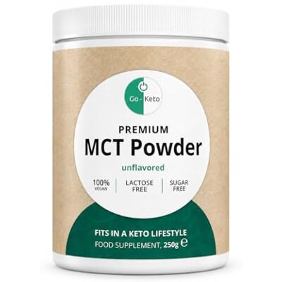 Go-Keto MCT Pó, 250 g MCT C8/C10 premium, óleo de coco 100 % sem óleo de palma, perfeito para dieta ceto, ideal para um Keto Bulletproof Coffee, vegano Go-Keto MCT Pó, 250 g MCT C8/C10 premium, óleo de coco 100 % sem óleo de palma, perfeito para dieta ceto, ideal para um Keto Bulletproof Coffee, vegano