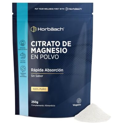 Horbäach Magnésio Citrato em pó sabor neutro 100% cirato de magnésio puro Magnesium Citrate POwdder 250 g Horbaach Horbäach Magnésio Citrato em pó sabor neutro 100% cirato de magnésio puro Magnesium Citrate POwdder 250 g Horbaach