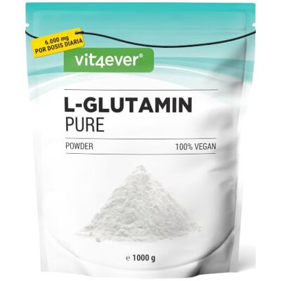 Vit4ever L-Glutamina em pó – 1 kg – 6000 mg >99,7% de pureza – Vegan Com vitamina B6 Fermentada a partir de fontes vegetais 166 porções qualidade analisada em laboratório Vit4ever L-Glutamina em pó – 1 kg – 6000 mg >99,7% de pureza – Vegan Com vitamina B6 Fermentada a partir de fontes vegetais 166 porções qualidade analisada em laboratório