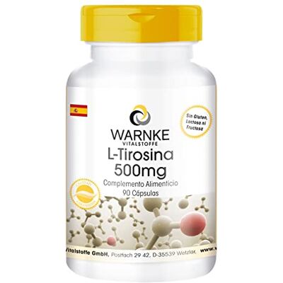 WARNKE VITALSTOFFE L-Tirosina Aminoácido, 90 cápsulas Qualidade de farmácia alemã WARNKE VITALSTOFFE L-Tirosina Aminoácido, 90 cápsulas Qualidade de farmácia alemã