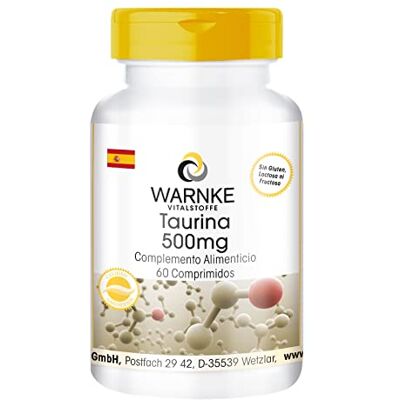 WARNKE VITALSTOFFE Taurina 500 mg – 60 comprimidos Qualidade da farmácia alemã WARNKE VITALSTOFFE Taurina 500 mg – 60 comprimidos Qualidade da farmácia alemã