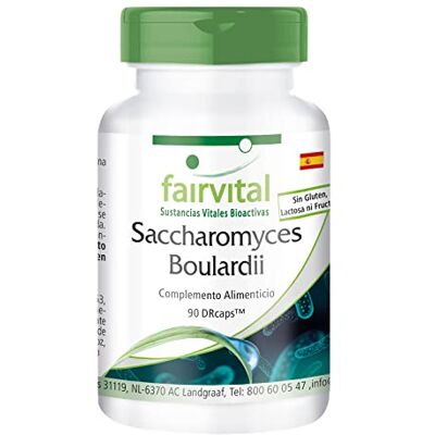 fairvital Saccharomyces boulardii, 90 cápsulas, fáceis de engolir, alta dose com 320 mg por cápsula, VEGANO, cultivo de levedura benéfica padronizado fairvital Saccharomyces boulardii, 90 cápsulas, fáceis de engolir, alta dose com 320 mg por cápsula, VEGANO, cultivo de levedura benéfica padronizado
