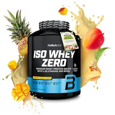 BioTechUSA Iso Whey Zero Premium Whey Protein Isolate Alimentado com Grama Sem Enzimas Sem Açúcar e Sem Glúten, 1816 g, Piña-mango Alto contenido en proteínas Alimentado con pasto Bajo en lactosa, sin azúcares, sin gluten 1816 g, Piña-mang BioTechUSA Iso Whey Zero Premium Whey Protein Isolate Alimentado com Grama Sem Enzimas Sem Açúcar e Sem Glúten, 1816 g, Piña-mango Alto contenido en proteínas Alimentado con pasto Bajo en lactosa, sin azúcares, sin gluten 1816 g, Piña-mang