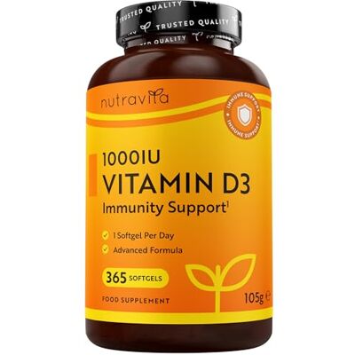 Nutravita Vitamina D3 1000 UI 365 cápsulas de gel de colecalciferol (fornecimento por um ano) Nutravita Vitamina D3 1000 UI 365 cápsulas de gel de colecalciferol (fornecimento por um ano)