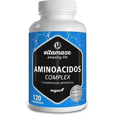 Vitamaze - amazing life Aminoácidos essenciais 10.000 mg Todos os 5 EAA (lisa, fenilalanina, treonina, etionina, triptofano) e 3 BCAA (Leucina, valina, isoleucina) vegano e sem aditivos Vitamaze - amazing life Aminoácidos essenciais 10.000 mg Todos os 5 EAA (lisa, fenilalanina, treonina, etionina, triptofano) e 3 BCAA (Leucina, valina, isoleucina) vegano e sem aditivos