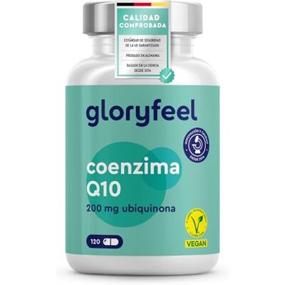 Gloryfeel Coenzima Q10 200 mg 120 cápsulas veganas (4 meses) 100% pura naturalmente fermentada, CoQ10 de primeira qualidade Para 4 meses, testada em laboratório Gloryfeel Coenzima Q10 200 mg 120 cápsulas veganas (4 meses) 100% pura naturalmente fermentada, CoQ10 de primeira qualidade Para 4 meses, testada em laboratório