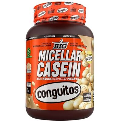 BIG Caseína Micelar Caseína Proteína de Libertação Sustentada para Recuperação e Massa Muscular Baixa em Gorduras e Carboidratos com Textura Cremosa (Com toppings (pedaços), Conguitos White) BIG Caseína Micelar Caseína Proteína de Libertação Sustentada para Recuperação e Massa Muscular Baixa em Gorduras e Carboidratos com Textura Cremosa (Com toppings (pedaços), Conguitos White)