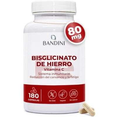 BANDINI ® Suplemento de Ferro 80mg + Vitamina C 160mg 180 Cápsulas Veganas (de bisglicinato de ferro) Contribui para a Formação de Glóbulos Vermelhos e Hemoglobina Com Alta Absorção e para o Bisglicinato de hierro Contribuye a la Formación de Glóbulos R BANDINI ® Suplemento de Ferro 80mg + Vitamina C 160mg 180 Cápsulas Veganas (de bisglicinato de ferro) Contribui para a Formação de Glóbulos Vermelhos e Hemoglobina Com Alta Absorção e para o Bisglicinato de hierro Contribuye a la Formación de Glóbulos R