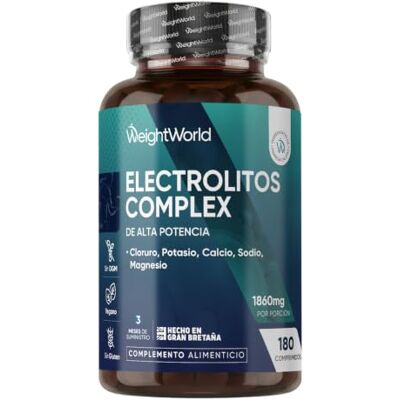 WeightWorld Eletrólitos Keto Sem Açúcar 930mg 180 Comprimidos Veganos Magnésio, Potássio, Sódio, Cálcio e Cloreto que Fornecem Sais Minerais para Desporto para 6 Meses, Sem OGM nem Glúten WeightWorld Eletrólitos Keto Sem Açúcar 930mg 180 Comprimidos Veganos Magnésio, Potássio, Sódio, Cálcio e Cloreto que Fornecem Sais Minerais para Desporto para 6 Meses, Sem OGM nem Glúten
