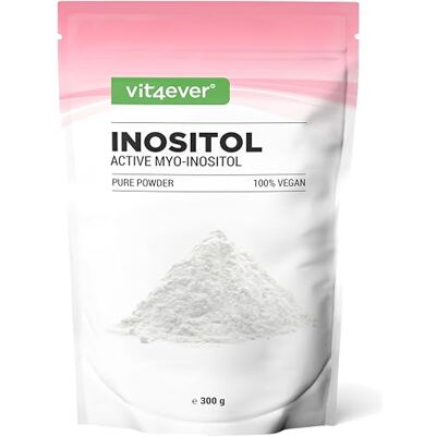 Vit4ever Inositol Pure 300 g 4000 mg de Myo-Inositol de alta pureza Sabor neutro boa solubilidade com ácido medidor sem aditivos vegano Vit4ever Inositol Pure 300 g 4000 mg de Myo-Inositol de alta pureza Sabor neutro boa solubilidade com ácido medidor sem aditivos vegano