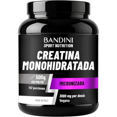 BANDINI ® Creatina monohidrato micronizada em pó 500 g, 100% pura, vegana Alta solução e máxima pureza Creatine Powder para treino, desporto e ginásio, com doseador, sem glúten BANDINI ® Creatina monohidrato micronizada em pó 500 g, 100% pura, vegana Alta solução e máxima pureza Creatine Powder para treino, desporto e ginásio, com doseador, sem glúten