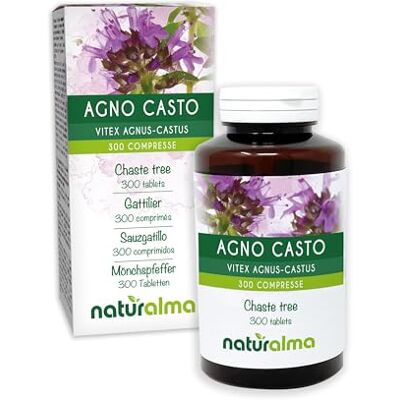 Naturalma Sauzgatillo (Vitex agnus-castus) frutos 150 g 300 comprimidos Suplemento alimentar Natural e Vegano Naturalma Sauzgatillo (Vitex agnus-castus) frutos 150 g 300 comprimidos Suplemento alimentar Natural e Vegano