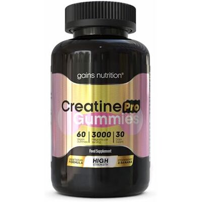 Gains Nutrition GN Creatina Pro Gominolas 60 ginolas de creatina monohidratada para homem e mulher, 3000 mg de monohidrato de creatina por dose, sabor morango e banana, sem OGM, adequado para veganos e vegetarianos Gains Nutrition GN Creatina Pro Gominolas 60 ginolas de creatina monohidratada para homem e mulher, 3000 mg de monohidrato de creatina por dose, sabor morango e banana, sem OGM, adequado para veganos e vegetarianos