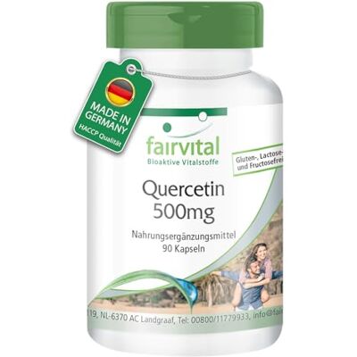 fairvital Quercetina 500 mg Dose elevada, antioxidante 90 cápsulas qualidade alemã fairvital Quercetina 500 mg Dose elevada, antioxidante 90 cápsulas qualidade alemã