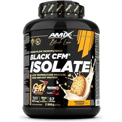 Amix Proteína BLACK CFM ISOLATE Ajuda a manter a massa muscular com enzimas digestivas fácil digestão absorção rápida proteína em pó 2 kg sabor cookie Amix Proteína BLACK CFM ISOLATE Ajuda a manter a massa muscular com enzimas digestivas fácil digestão absorção rápida proteína em pó 2 kg sabor cookie