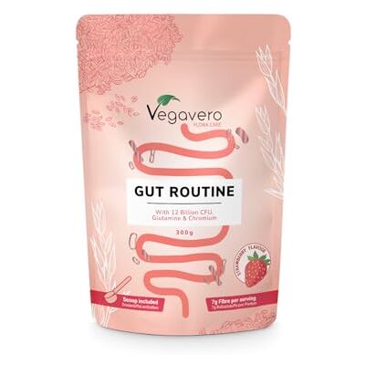 Vegavero Gut Routine Complexo de fibra e probióticos para a saúde intestinal, 7 g de fibra, 12 000 milhões UFC, Psyllium e vitaminas B, 300 g de pó, natural, sem aditivos e vegano Vegavero Gut Routine Complexo de fibra e probióticos para a saúde intestinal, 7 g de fibra, 12 000 milhões UFC, Psyllium e vitaminas B, 300 g de pó, natural, sem aditivos e vegano