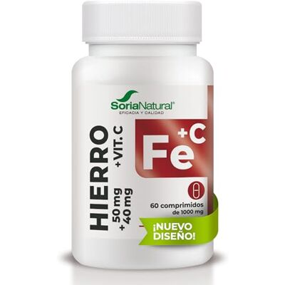 SoriaNatural Soria Natural Ferro de libertação sustentada: ajuda a manter os níveis de ferro necessários, contribui para a formação de lóbulos vermelhos e hemoglobina, com vitamina C, 60 comprimidos de 1,000 mg SoriaNatural Soria Natural Ferro de libertação sustentada: ajuda a manter os níveis de ferro necessários, contribui para a formação de lóbulos vermelhos e hemoglobina, com vitamina C, 60 comprimidos de 1,000 mg