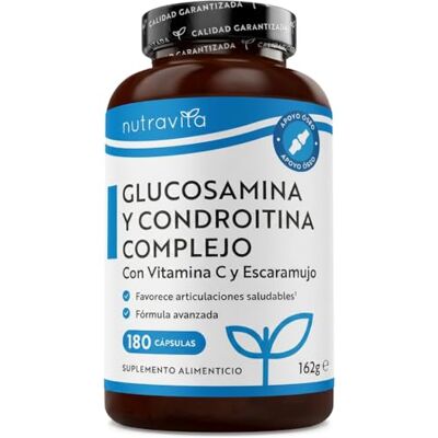Nutravita Glucosamina Condroitina Complejo 180 Cápsulas para 6 Meses Glucosamina Complex com vitamina C, açafrão gengibre e rosa selvagem glucosamina condroitina complex Nutravita Glucosamina Condroitina Complejo 180 Cápsulas para 6 Meses Glucosamina Complex com vitamina C, açafrão gengibre e rosa selvagem glucosamina condroitina complex