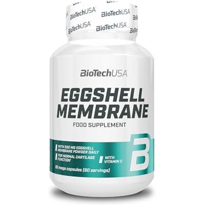 BioTechUSA Membrane Eggshell, cápsulas com membrana de casca de ovo moída e vitamina C, 60 cápsulas BioTechUSA Membrane Eggshell, cápsulas com membrana de casca de ovo moída e vitamina C, 60 cápsulas