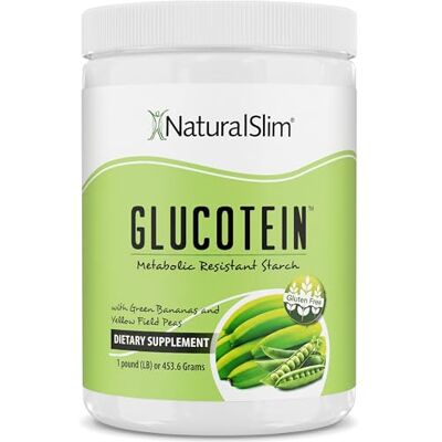 NaturalSlim Glucotein Farinha sem glúten de bananeira verde e ervilhas com Mistura de farinha de banana verde e amido de ervilhas, apoia a saúde intestinal e a digestão, sem OGM e sem glúten NaturalSlim Glucotein Farinha sem glúten de bananeira verde e ervilhas com Mistura de farinha de banana verde e amido de ervilhas, apoia a saúde intestinal e a digestão, sem OGM e sem glúten