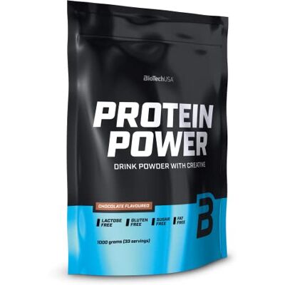 BioTechUSA Protein Power Alto conteúdo em proteínas, sem açúcar, sem lactose, sem glúten, com adição de creatina, 1 kg, chocolate Con proteína de suero, aislado de proteína de soja y caseinato de calcio Sin azúcar ni lactosa 1 kg, Chocolate BioTechUSA Protein Power Alto conteúdo em proteínas, sem açúcar, sem lactose, sem glúten, com adição de creatina, 1 kg, chocolate Con proteína de suero, aislado de proteína de soja y caseinato de calcio Sin azúcar ni lactosa 1 kg, Chocolate