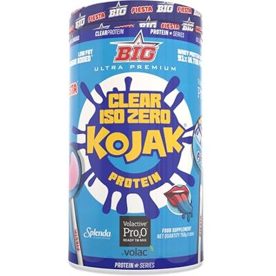 BIG Proteína clara isolada Clear Whey Protein Sabor Kojak Proteína de soro de leite Matéria-prima Premium Massa muscular, Recuperação Textura tipo isotónica (750g, Pintalínguas Amora) BIG Proteína clara isolada Clear Whey Protein Sabor Kojak Proteína de soro de leite Matéria-prima Premium Massa muscular, Recuperação Textura tipo isotónica (750g, Pintalínguas Amora)
