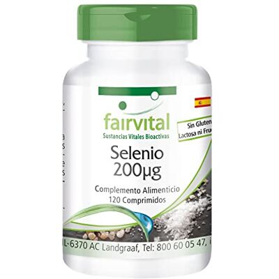 fairvital Selénio 200 mcg comprimidos, 120 comprimidos, fáceis de engolir, alta dose, veganos, selenometionina, tiróide fairvital Selénio 200 mcg comprimidos, 120 comprimidos, fáceis de engolir, alta dose, veganos, selenometionina, tiróide