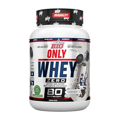 BIG Proteinas Whey Proteína em pó para desenvolvimento de massa muscular e recuperação Matéria-prima Premium Whey Protein sem lactose, sem açúcar, sem grumos (1 kg, Cookies e Cream) BIG Proteinas Whey Proteína em pó para desenvolvimento de massa muscular e recuperação Matéria-prima Premium Whey Protein sem lactose, sem açúcar, sem grumos (1 kg, Cookies e Cream)