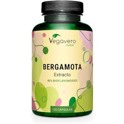 Vegavero Bergamota Citrus 120 Cápsulas Extracto de Fruta (15:1) Sin Aditivos 40% Bioflavonoides Potente Antioxidante Energizante Natural 100% Vegano Vegavero Bergamota Citrus 120 Cápsulas Extracto de Fruta (15:1) Sin Aditivos 40% Bioflavonoides Potente Antioxidante Energizante Natural 100% Vegano