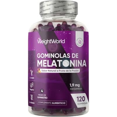WeightWorld 120 unidades elatonina com vitamina B6, para 4 meses Gummies Sabor natural à fruta da paixão, a melatonina contribui para reduzir o tempo de conciliar o sonho, sem glúten WeightWorld 120 unidades elatonina com vitamina B6, para 4 meses Gummies Sabor natural à fruta da paixão, a melatonina contribui para reduzir o tempo de conciliar o sonho, sem glúten