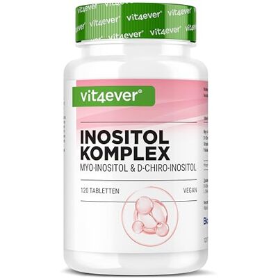 Vit4ever Complexo de Inositol 120 comprimidos para mulheres Vegan Myo-, D-Chiro-Inositol, B6 e Folato Contribui para a fertilidade e o funcionamento hormonal normais desejo de ter filhos Vit4ever Complexo de Inositol 120 comprimidos para mulheres Vegan Myo-, D-Chiro-Inositol, B6 e Folato Contribui para a fertilidade e o funcionamento hormonal normais desejo de ter filhos