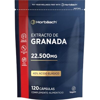 Horbäach Extracto de Granada 22500mg 120 Comprimidos Veganos 40% Ácido Elágico Premium Pomegranate Extract Supplement Horbaach Horbäach Extracto de Granada 22500mg 120 Comprimidos Veganos 40% Ácido Elágico Premium Pomegranate Extract Supplement Horbaach