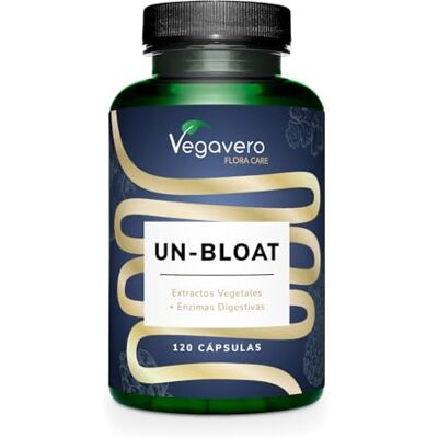 Vegavero Un-Bloat Complexo de enzimas digestivas para e inchaço para adultos, 120 cápsulas, com bromelina, papaína, latase, alfa-d-galactosidase, vegan e sem aditivos Vegavero Un-Bloat Complexo de enzimas digestivas para e inchaço para adultos, 120 cápsulas, com bromelina, papaína, latase, alfa-d-galactosidase, vegan e sem aditivos