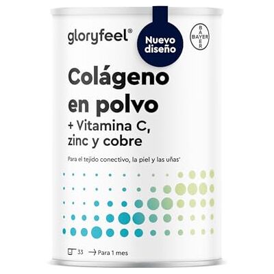 Gloryfeel Colágeno em pó 500 g Colagénio hidrolisado puro (Tipo I, III) Peptídeos bioativos de colagénio: VERISOL®, TENDOFORTE® e FORTIGEL® Solubilidade ideal, Sem sabor + Vitamina C, Zinco e Cobre Gloryfeel Colágeno em pó 500 g Colagénio hidrolisado puro (Tipo I, III) Peptídeos bioativos de colagénio: VERISOL®, TENDOFORTE® e FORTIGEL® Solubilidade ideal, Sem sabor + Vitamina C, Zinco e Cobre