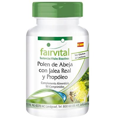fairvital Pólen de abelha com geleia real e própolis, 90 comprimidos, alta dose fairvital Pólen de abelha com geleia real e própolis, 90 comprimidos, alta dose